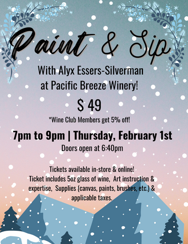 Paint & Sip Night at Pacific Breeze Winery (Winter 2024)